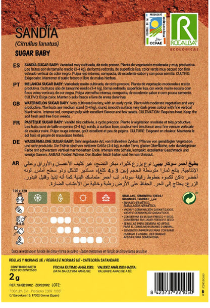 Semillas Sandía Sugar Baby 10g