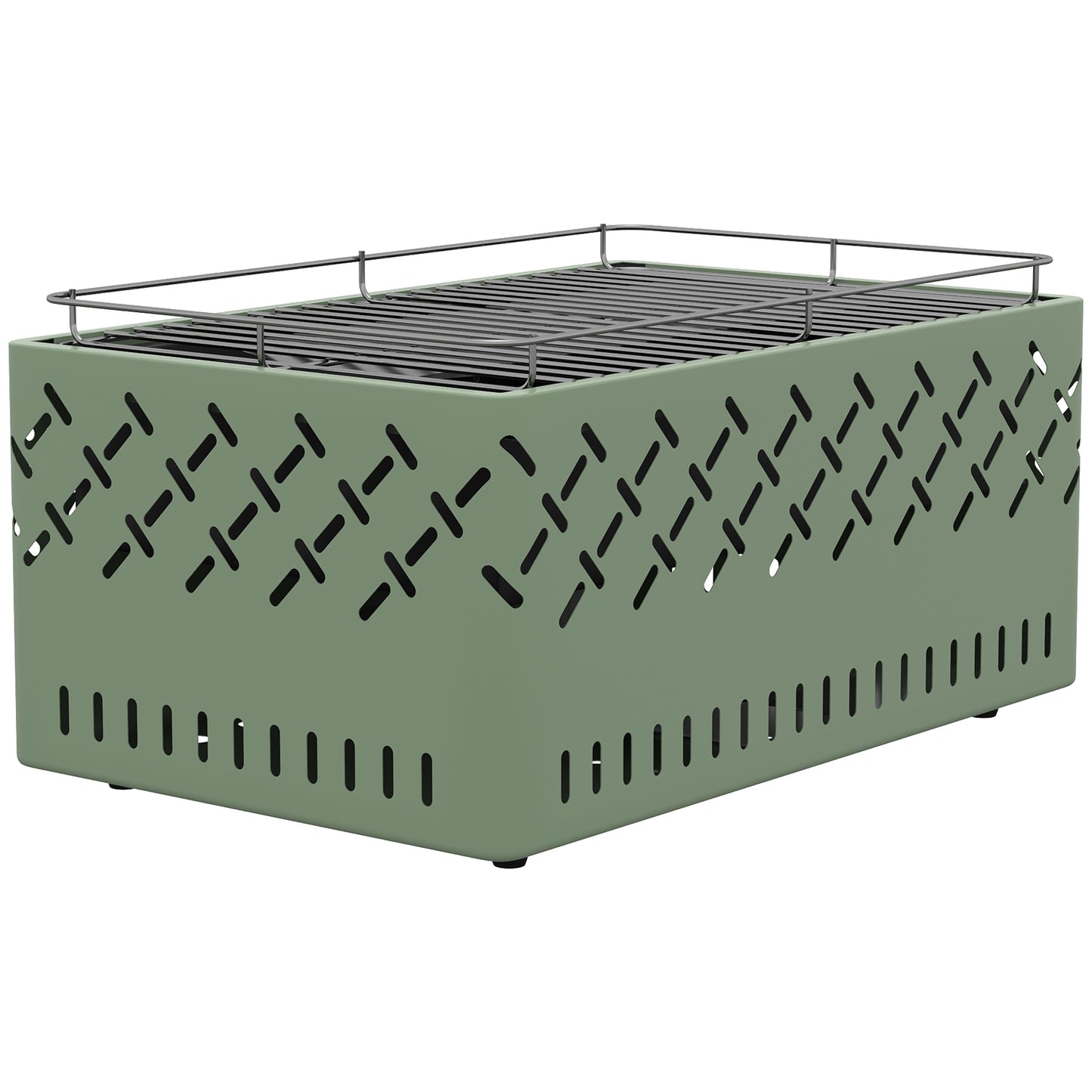 Outsunny Barbacoa De Carbón Con Ventilador Integrado 45,5x29x21 Cm Verde Claro_3