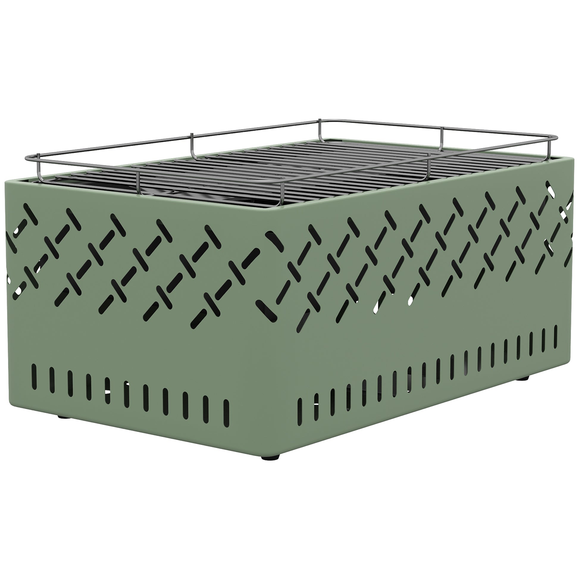 Outsunny Barbacoa De Carbón Con Ventilador Integrado 45,5x29x21 Cm Verde Claro_3