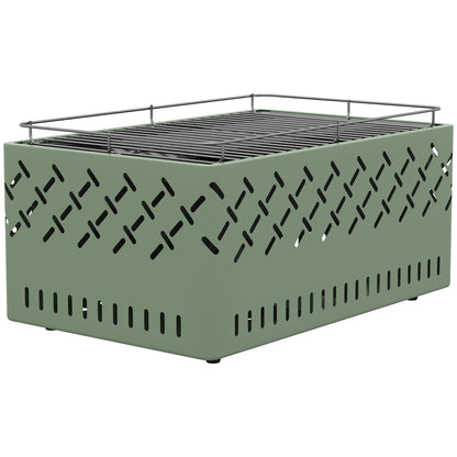 Outsunny Barbacoa De Carbón Con Ventilador Integrado 45,5x29x21 Cm Verde Claro_3