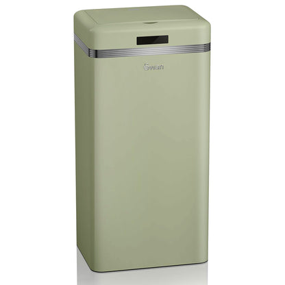 Cubo De Basura Cocina Automático, Sensor De Movimiento, 45l, Metálico, Papelera Reciclaje, Swan, Swka4500gneu, Verde_0