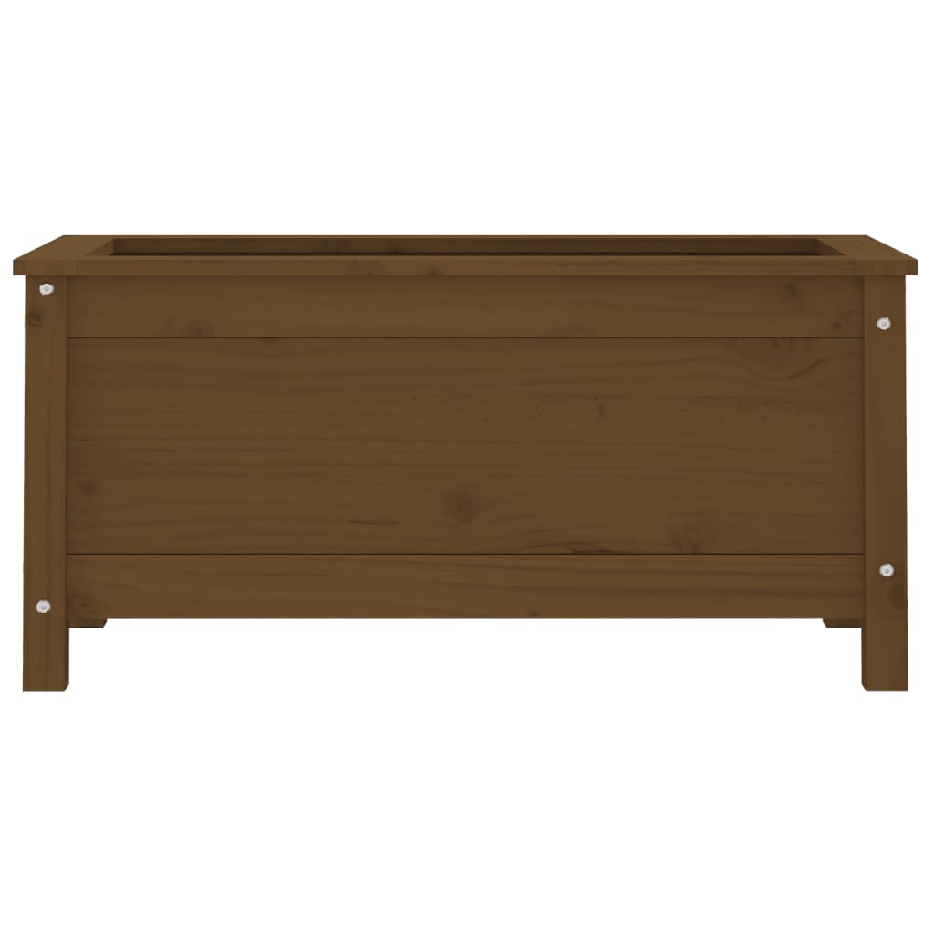 Jardinera Madera Maciza De Pino Marrón Miel 82,5x40x39 Cm_4