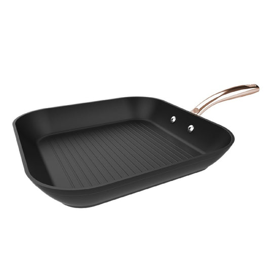 Grill Polka Fantasy 28 Grill Golden. Diámetro 28 Cm, Aluminio Forjado, Revestimiento Antiadherente Platinum Plus Teflon, Libre Pfoa, Mango De Acero_0