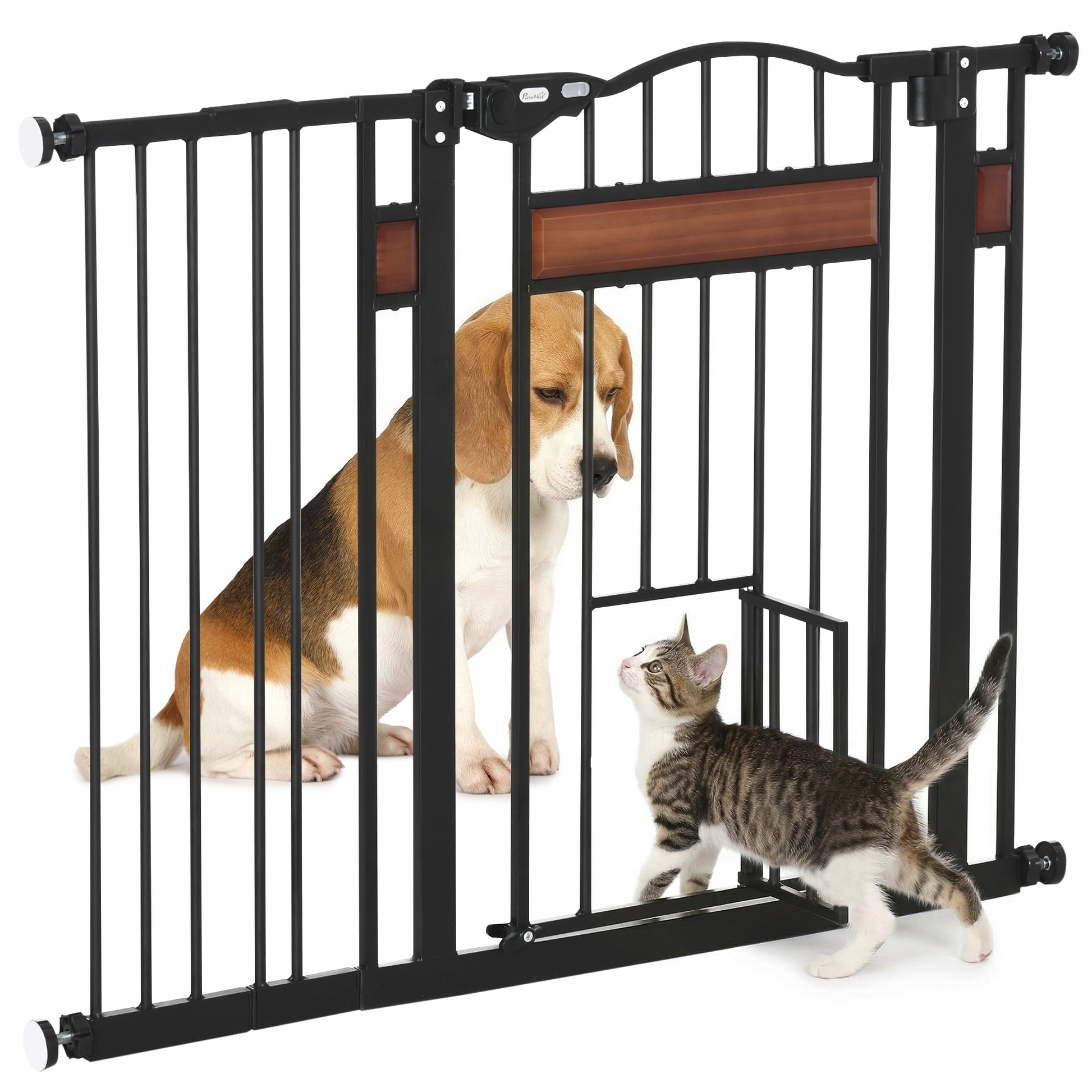 Pawhut Barrera De Seguridad Extensible Para Puertas Y Escaleras 93x76,2 Cm Negro_0