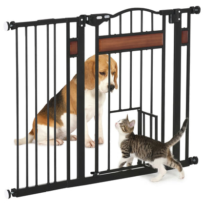 Pawhut Barrera De Seguridad Extensible Para Puertas Y Escaleras 93x76,2 Cm Negro_0
