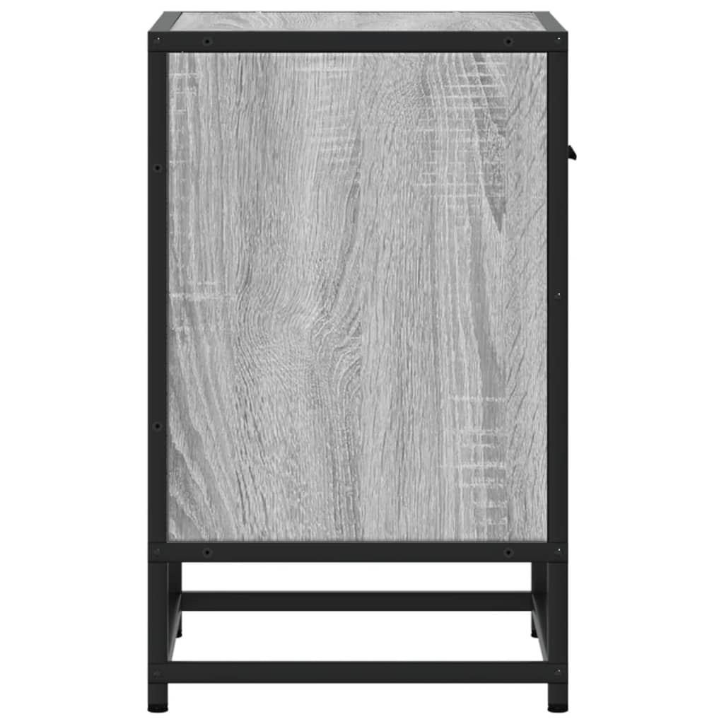 Mesita De Noche Madera De Ingeniería Gris Sonoma 40x31x50 Cm_4