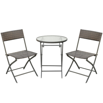 Outsunny Conjunto De Mesa Y 2 Sillas Muebles Ratán Para Jardín Exterior Patio_0