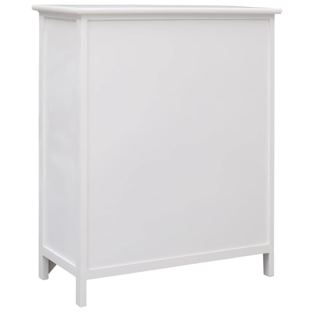 Armario Auxiliar 6 Cajones Madera Paulownia Blanco 60x30x75 Cm_2