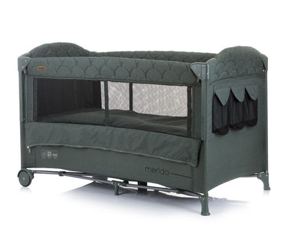 Cuna De Viaje Con Apertura Lateral Merida Linen Aloe_3