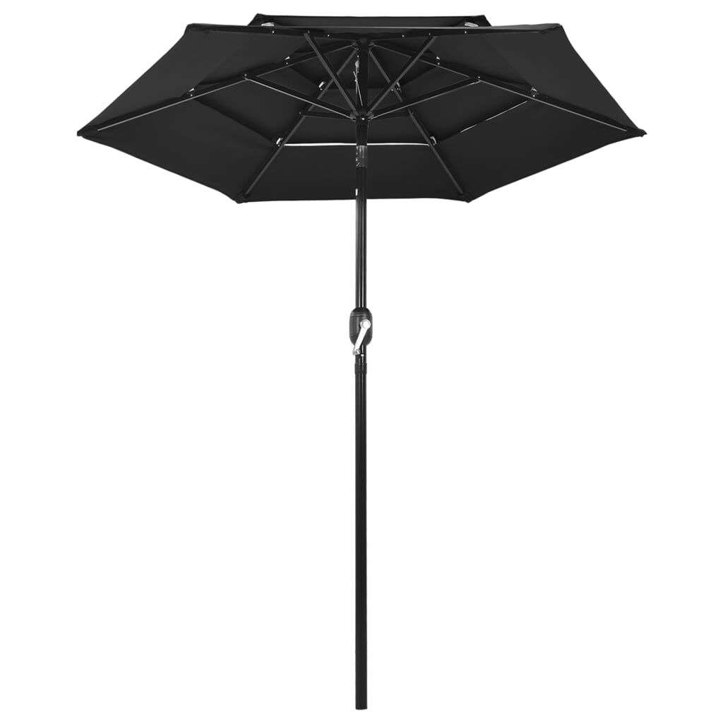 Vidaxl Sombrilla De Jardín De 3 Niveles Con Palo De Aluminio Negro 2 M_1