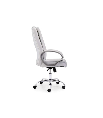 Sillón Giratorio Atlas En Símil Piel Blanco, 114-122 Cm(alto)64 Cm(ancho)68 Cm(largo)_1