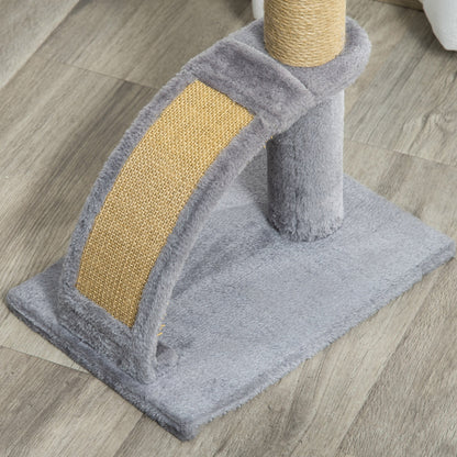 Pawhut Árbol Rascador Para Gatos Altura 43 Cm Con Tabla Para Rascar Gris_4