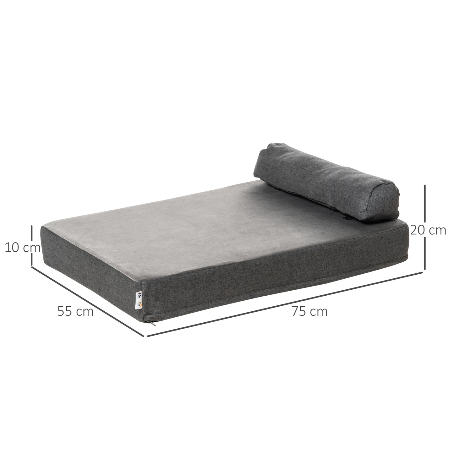 Pawhut Cama Para Perros Lavable Con Almohada Extraíble Y Espuma Viscoelástica_2