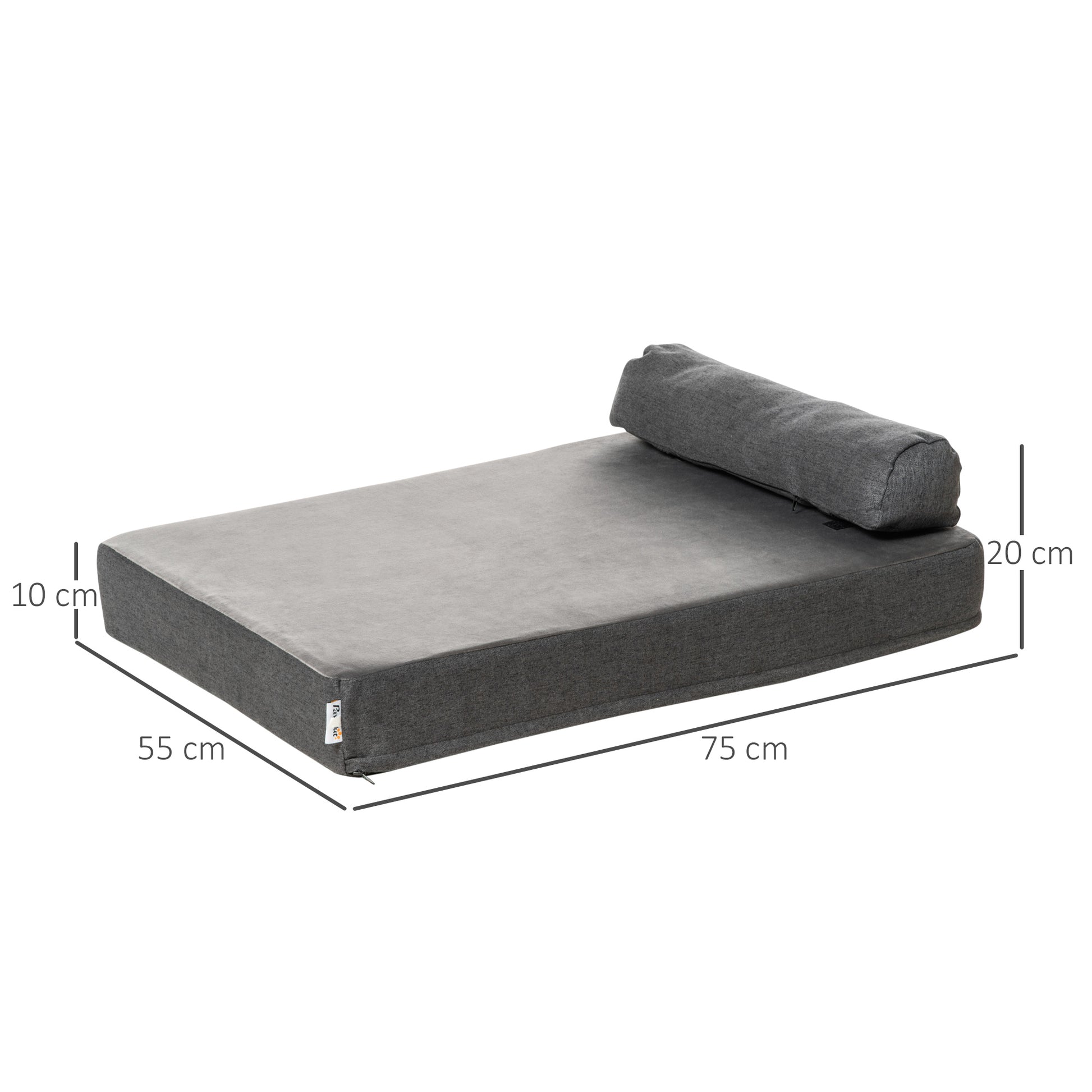 Pawhut Cama Para Perros Lavable Con Almohada Extraíble Y Espuma Viscoelástica_2