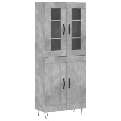Aparador Alto Madera Contrachapada Gris Hormigón 69,5x34x180 Cm_1