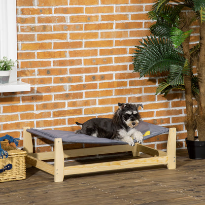 Pawhut Cama Elevada Para Perros Con Cojín Lavable Tela Oxford 90x50x28 Cm Gris_1
