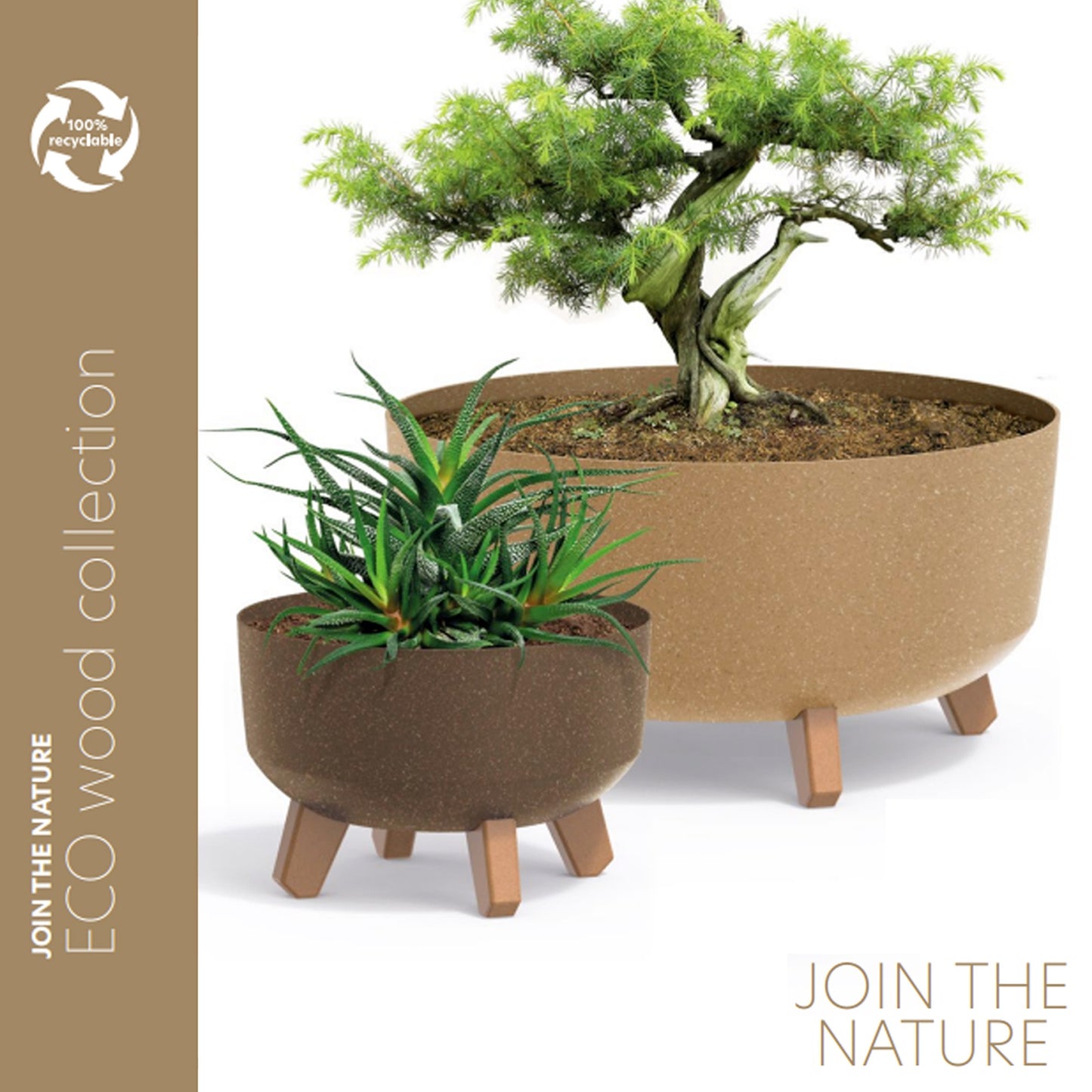 Macetero Color Ocre,sin Depósito , Colección Gracia De 23,5 X 23,5 X 15,5 Cm, Capacidad De 3,8 L.