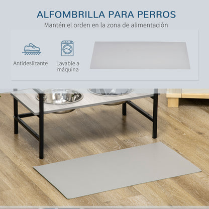 Pawhut Comedero Elevado Para Perros Altura Ajustable 2 Tazones Acero Inoxidable_5