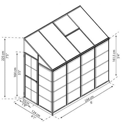 Invernadero adosado Lean To 124x244 cm Canopia