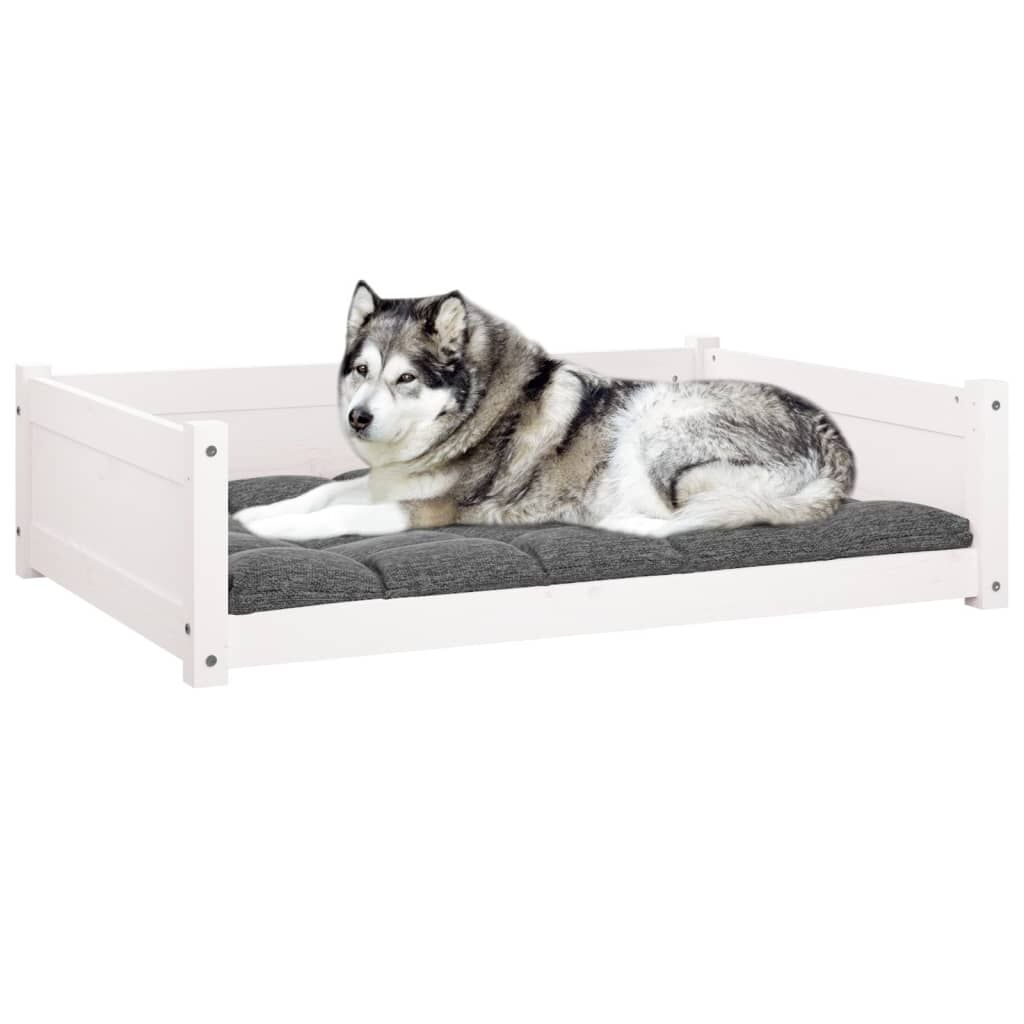Vidaxl Cama Para Perros Madera Maciza De Pino Blanco 105,5x75,5x28 Cm_3