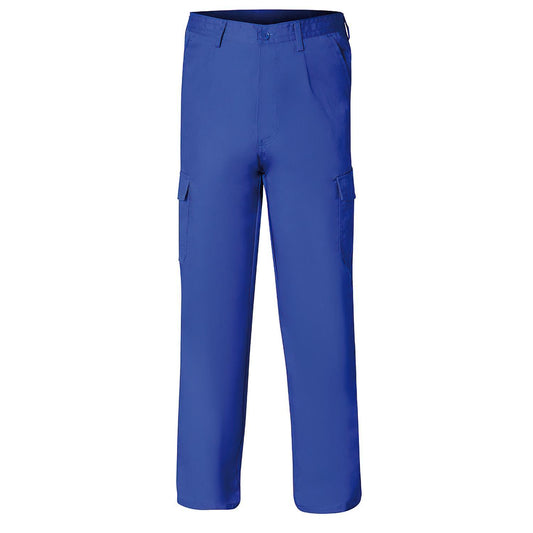 Pantalon De Trabajo Largo, Color Azul, Multibolsillos, Resistente, Talla 50_0