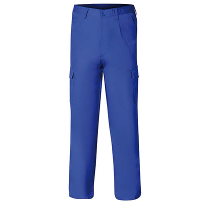 Pantalon De Trabajo Largo, Color Azul, Multibolsillos, Resistente, Talla 40_0