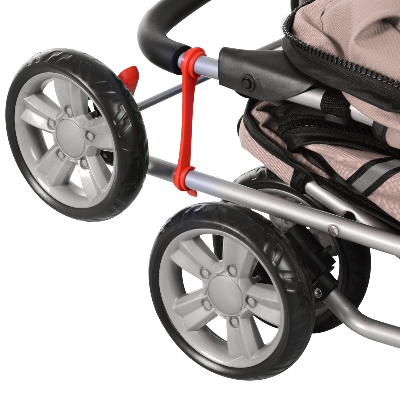 Pawhut Carrito Para Perros Plegable Con Toldo Ajustable 75x45x97 Cm Café_4