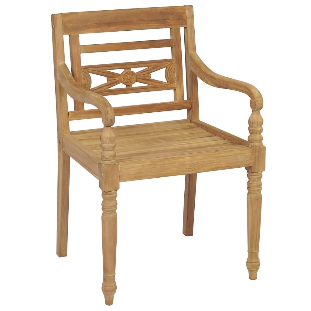 Vidaxl Sillas Batavia 6 Unidades Madera Maciza De Teca Con Cojines_3