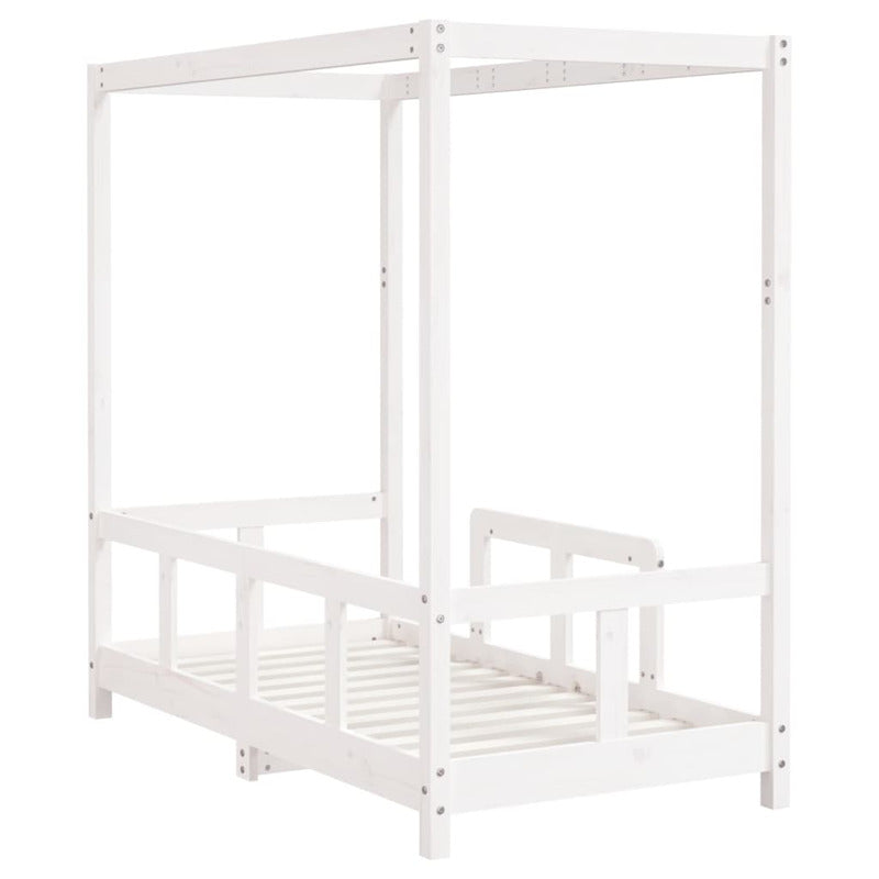 Vidaxl Estructura De Cama Para Niños Madera De Pino Blanco 70x140 Cm_5