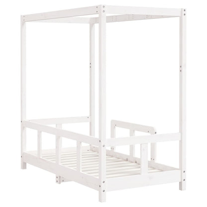 Vidaxl Estructura De Cama Para Niños Madera De Pino Blanco 70x140 Cm_5