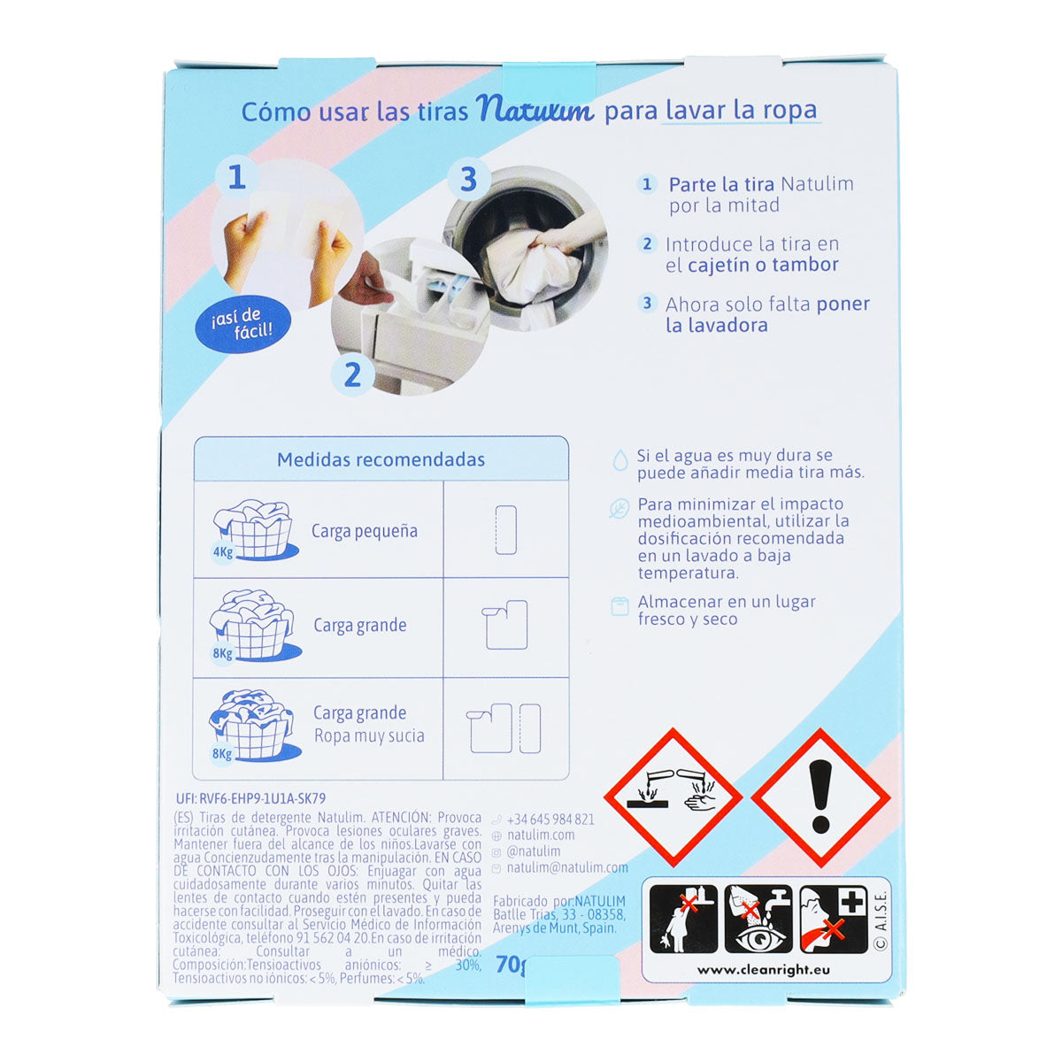 Eco Tiras de Lavar Floral, Natulim, 40 lavados