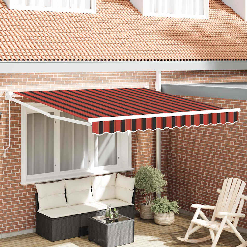 Toldo Retráctil Naranja Y Marrón 350 X 250 X 165 Cm_1
