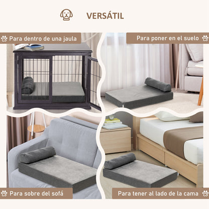 Pawhut Cama Para Perros Lavable Con Almohada Extraíble Y Espuma Viscoelástica_3