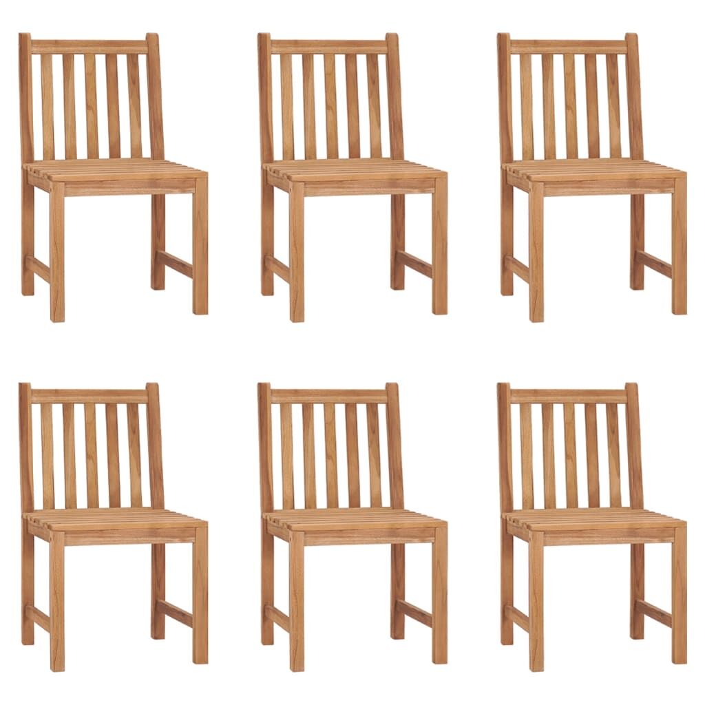 Vidaxl Sillas De Jardín 6 Unidades Con Cojines Madera Maciza De Teca_1