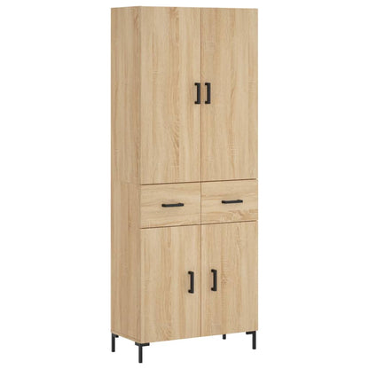 Aparador Alto Madera Contrachapada Color Roble 69,5x34x180 Cm_1