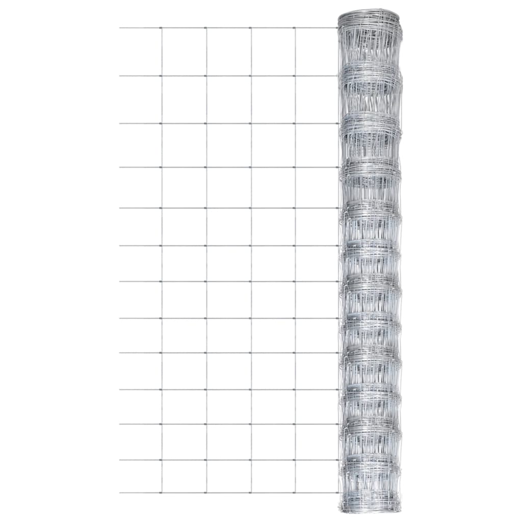 Valla De Jardín De Acero Galvanizado Plateado 50 M 150 Cm / Vetonek_3