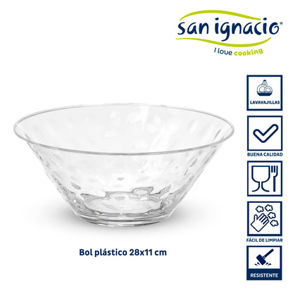 Bol Plastico Puntos 28cm Transparente Colección Leknes