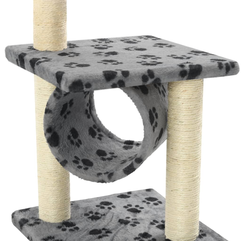 Vidaxl Rascador Para Gatos Con Poste De Sisal 65 Cm Huellas Gris_4