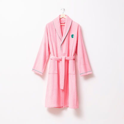 Albornoz L/xl 380gsm 100%algodon Rosa Con Manzana Verde Benetton Fruits Be_4