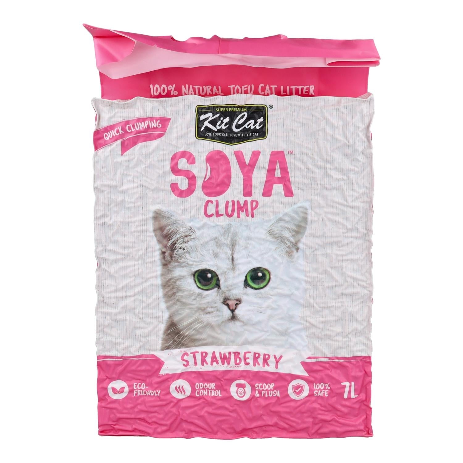 Kit Cat SoyaClump Pack Ahorro 12 - Strawberry 7 L Arena Vegetal para gatos