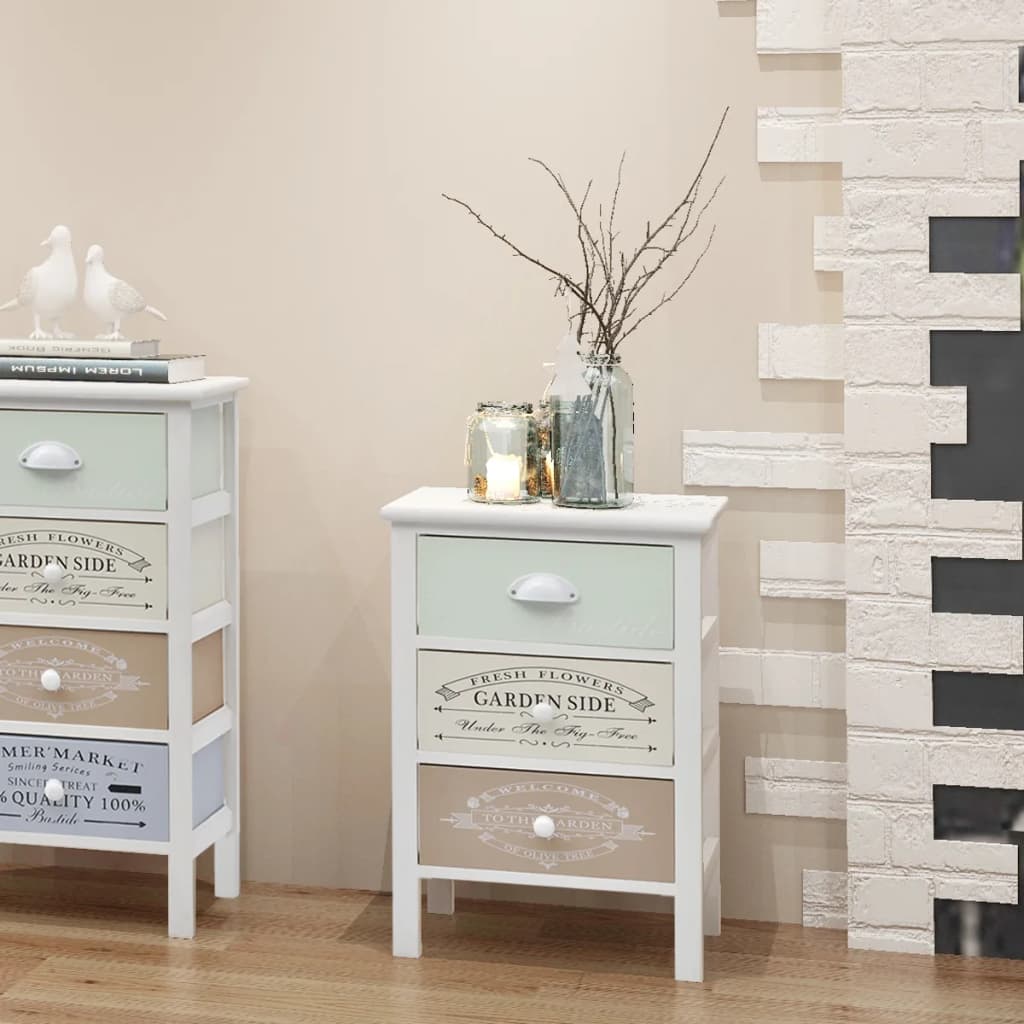 Mueble De Almacenaje Estilo Francés Con 3 Cajones Madera_0