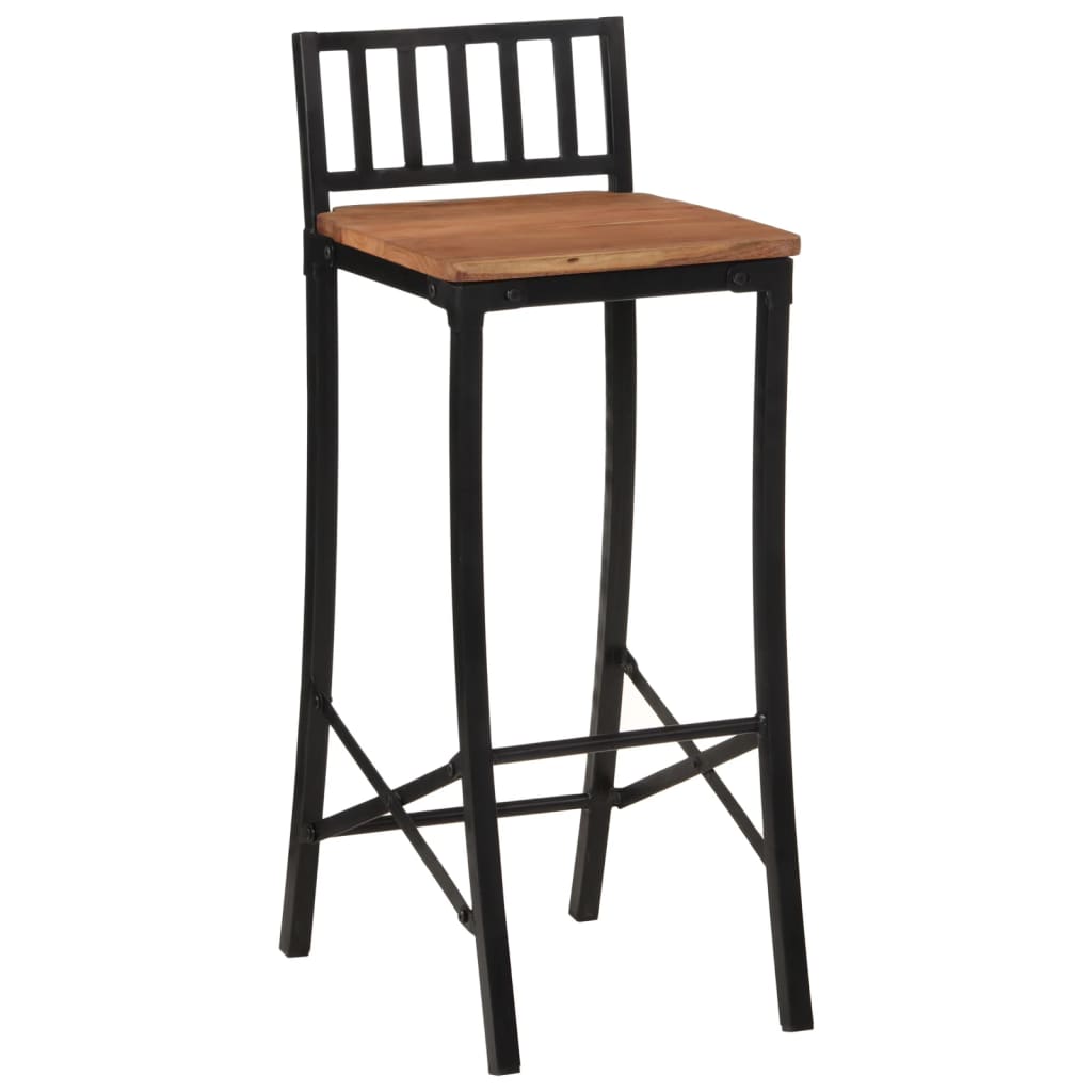 Taburetes Altos 4 Uds Madera Maciza De Acacia_2