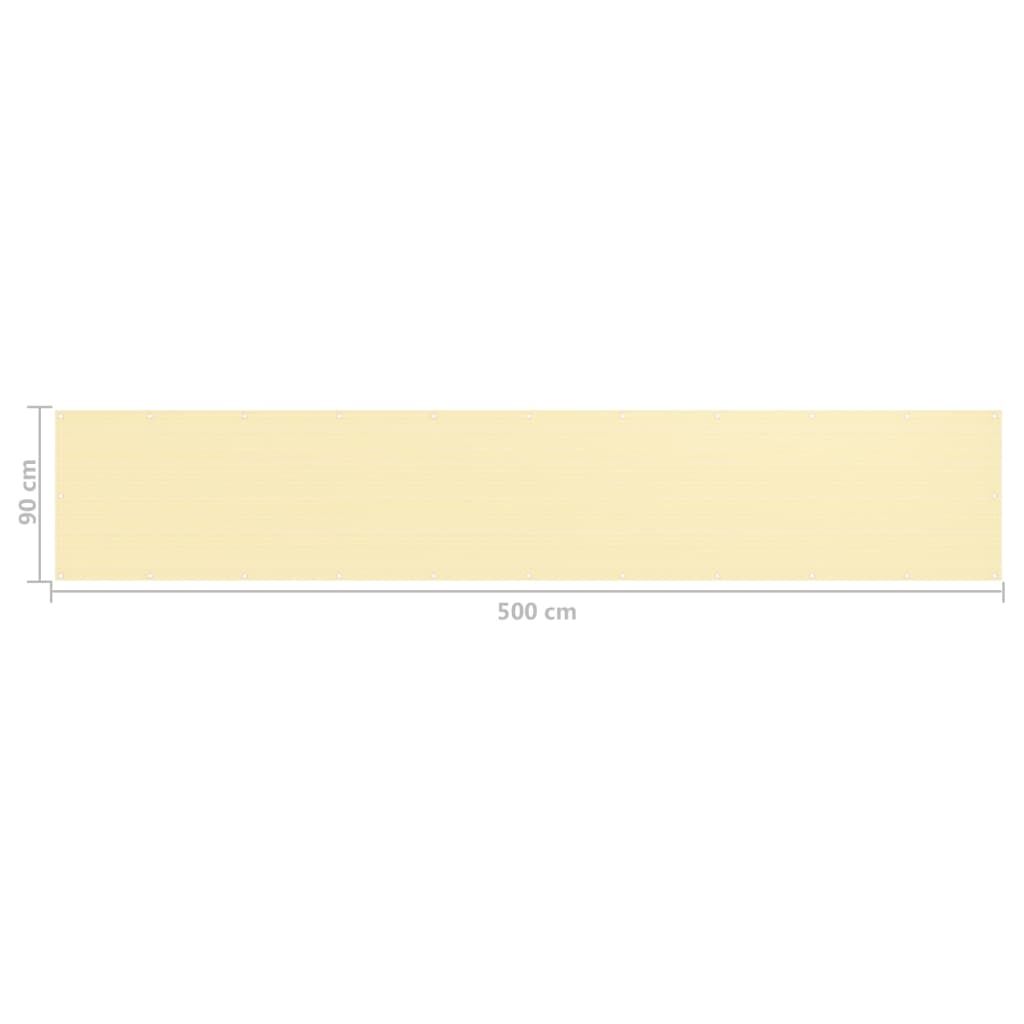 Vidaxl Toldo Para Balcón Hdpe Beige 90x500 Cm_2