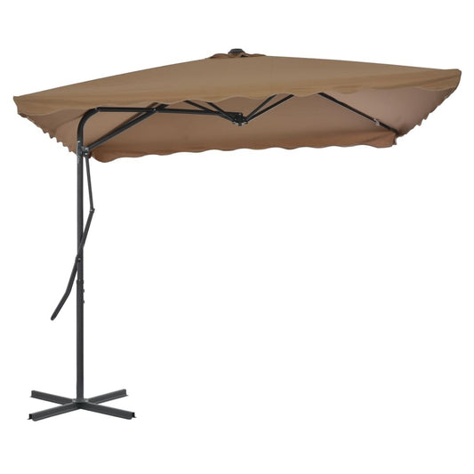 Vidaxl Sombrilla De Jardín Con Palo De Acero Taupe 250x250 Cm_0