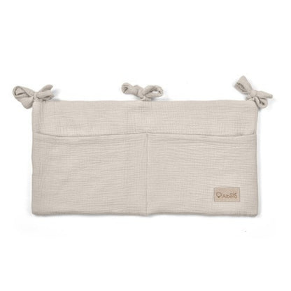 Organizador De Cuna Con Compartimentos Muselina Beige_0