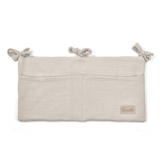 Organizador De Cuna Con Compartimentos Muselina Beige