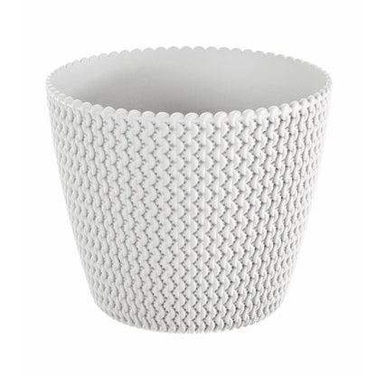 Maceta Redonda 5l Prosperplast Splofy De Plastico En Color Blanco, Ø21,8 X 18,4 Cm_0