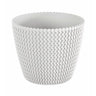 Maceta Redonda 5l Prosperplast Splofy De Plastico En Color Blanco, Ø21,8 X 18,4 Cm
