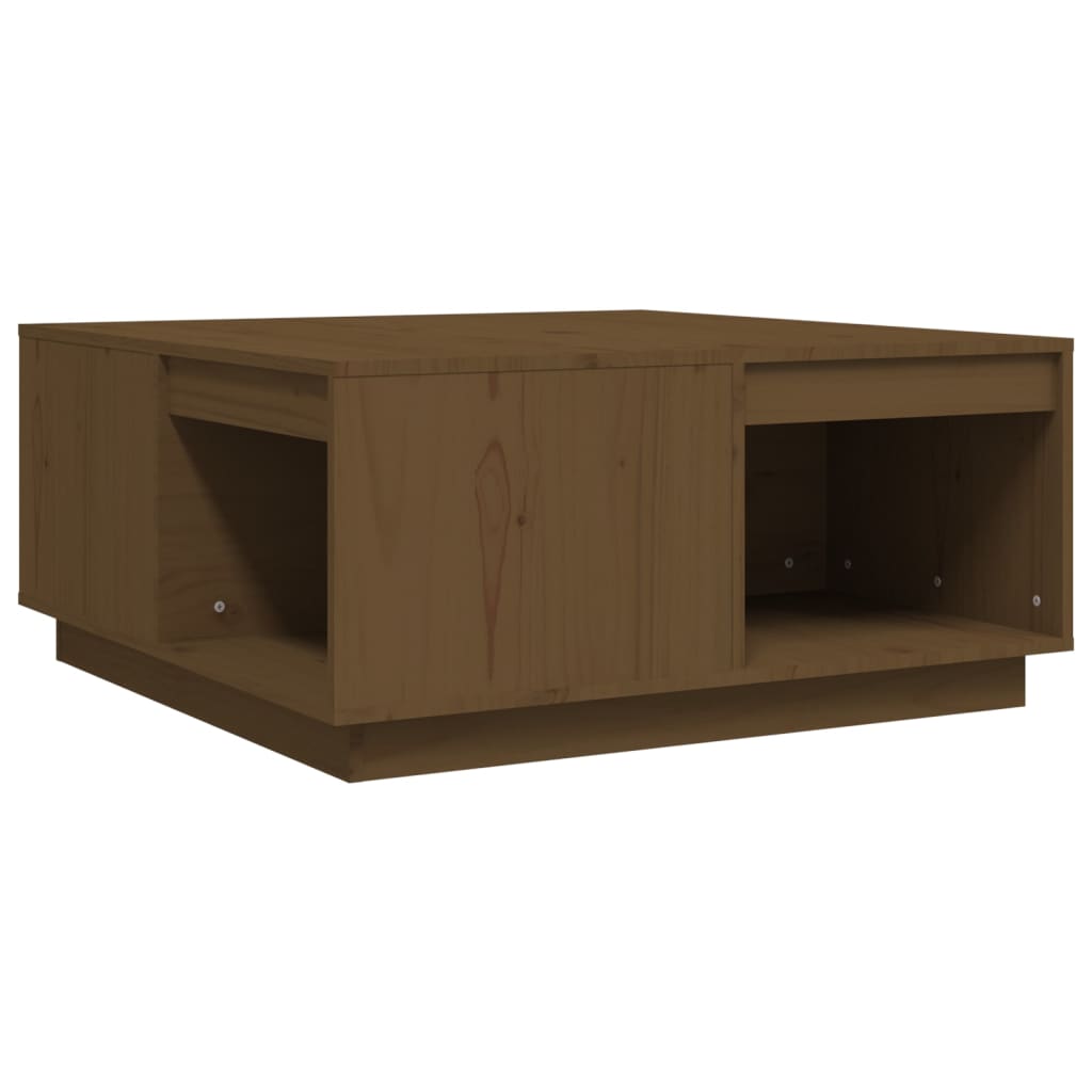 Mesa De Centro Madera Maciza De Pino Marrón Miel 80x81x36,5 Cm_0