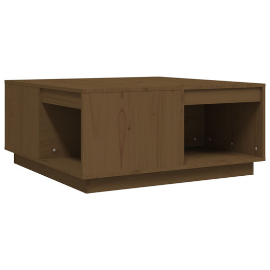 Mesa De Centro Madera Maciza De Pino Marrón Miel 80x81x36,5 Cm_0